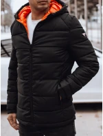 Pánska prešívaná zimná bunda s kapucňou čierna FashionStreet TX4895 Pánska prešívaná zimná bunda s kapucňou čierna FashionStreet TX4895