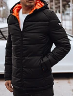 Pánska prešívaná zimná bunda s kapucňou čierna FashionStreet TX4895