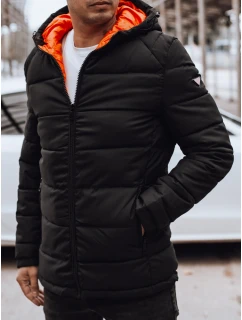 Pánská prošívaná zimní bunda s kapucí černá Dstreet model 21980705 - FashionStreet