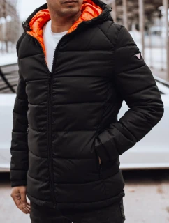 Pánska prešívaná zimná bunda s kapucňou čierna FashionStreet TX4895