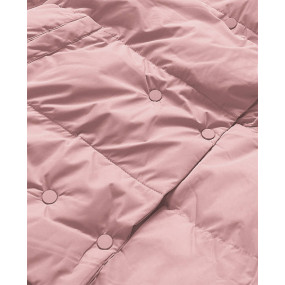 Krátka ružová zimná bunda s vysokým stojačikom (5M729-46)