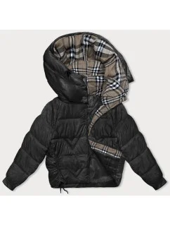 Černá dámská bunda pro přechodné období s podšívkou model 21245847 - XINYILUN