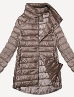 Dámska prešívaná bunda so stojačikom Minority hnedá (P3-6908-305)