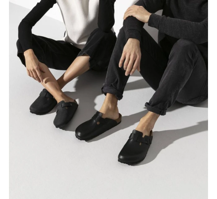 žabky Boston Black leather model 21350988 - Birkenstock