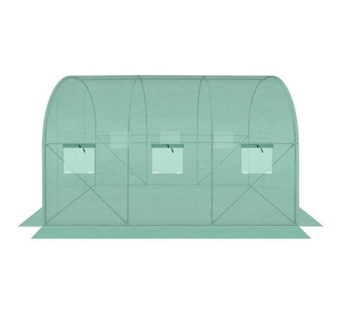 SKLENÍK ZÁHRADNÝ TUNEL 200X300X200CM PE KONŠTRUKCIA ZELENÁ OCEĽ