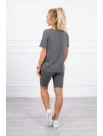 Komplet top+legginsy grafitowy