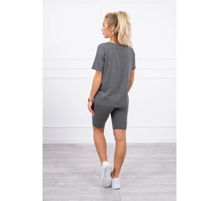 Komplet top+legginsy grafitowy