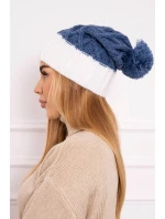 Milano fleecová čiapka K203 denim+ecru