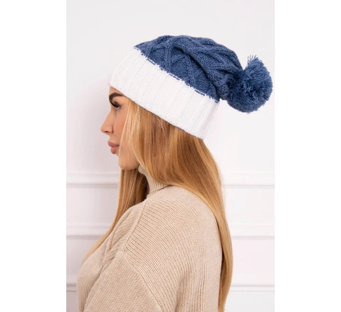 Milano fleecová čiapka K203 denim+ecru