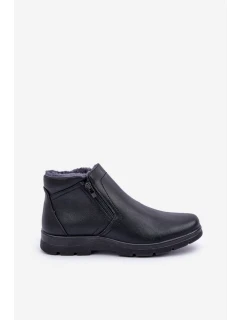 Zateplené pánské boty z eko kůže černé model 21675484 - EVENTO