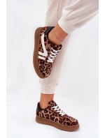 Damskie Sneakersy Na Platformie Panterka Brązowe Totter Damskie Sneakersy Na Platformie Panterka Brązowe Totter