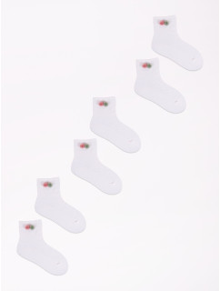 Yoclub Členkové ponožky bez vzoru lodičiek - 3 balenia SKC/3D-AP/3PAK/GIR/002 White
