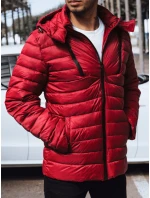 Pánská prošívaná bunda s kapucí červená Dstreet model 21969904 - FashionStreet
