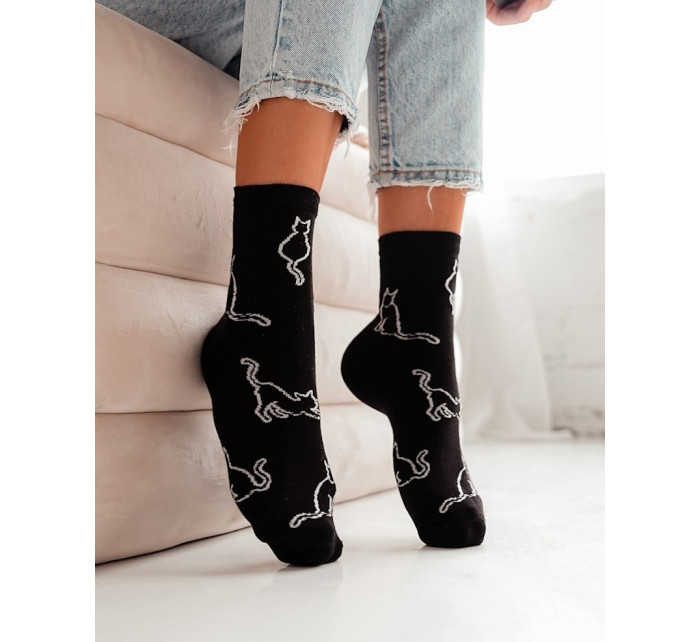 Dámske ponožky Milena 0200 Cat outline 37-41