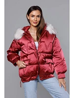 Krátka bunda oversize bordová (H-1109-25) Krátka bunda oversize bordová (H-1109-25)