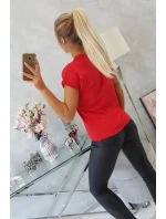 Nakupovanie je moja kardio červená blúzka Nakupovanie je moja kardio červená blúzka