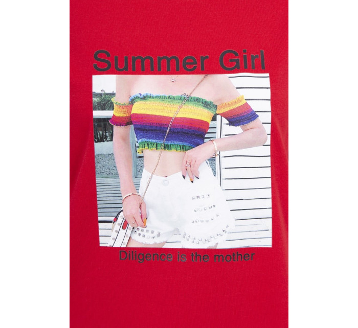 Blúzka s potlačou Summer Girl červená