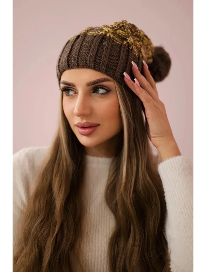 Milano fleecová čiapka K203 yellow melange+brown