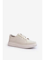 Dámské kožené sportovní tenisky Bílé model 21647542 - SERGIO LEONE