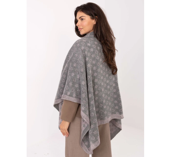 Pončo AT PN 7661.89 sivo-ružové