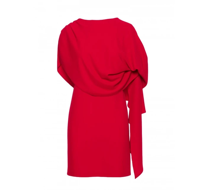 S423 Šaty s plášťom - červené S423 Šaty s plášťom - červené