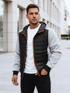 Pánska svetlosivá prešívaná bunda FashionStreet TX4393