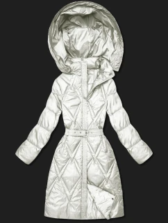 kabát pro přechodné období v barvě ecru s kapucí model 21808985 - MINORITY