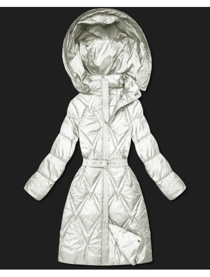 kabát pro přechodné období v barvě ecru s kapucí model 21808985 - MINORITY kabát pro přechodné období v barvě ecru s kapucí model 21808985 - MINORITY