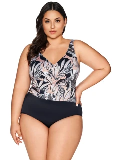 Dámske jednodielne plavky 61 black plus - AVA