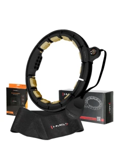 Čierna/zlatá HHM13 Magnetický set Hula Hop s počítadlom HMS + BR163 Čierny pás na chudnutie