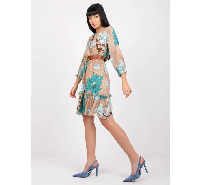 Sukienka LC SK 22K model 19755073 ciemny bezowy - FPrice Sukienka LC SK 22K model 19755073 ciemny bezowy - FPrice