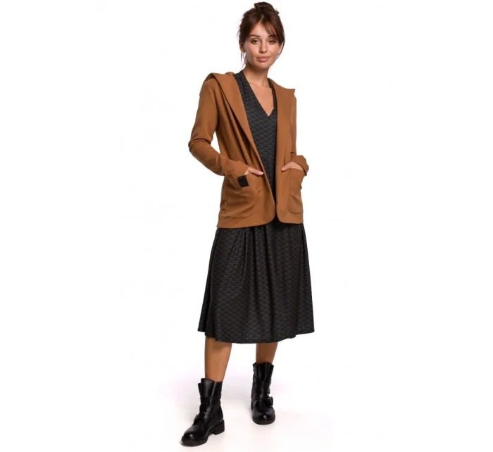 Blejzr s kapucí z úpletu černý model 15105755 - BeWear Blejzr s kapucí z úpletu černý model 15105755 - BeWear