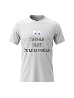 Pánské bavlněné tričko s potiskem - TAKHLE BLBĚ ČUMÍM POŘÁD - bílé