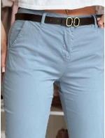 Dámské kalhoty slim fit s páskem modrá Dstreet model 21986476 - FashionStreet Dámské kalhoty slim fit s páskem modrá Dstreet model 21986476 - FashionStreet