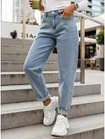 Jeansy damskie fit z wysokim stanem niebieskie model 22123819 - FashionStreet