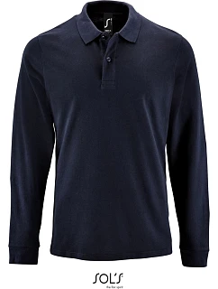 SOL'S Perfect LSL Men Pánske polo s dlhým rukávom z piké 25.2087 francúzska námornícka modrá