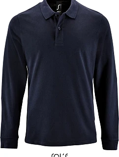SOL'S Perfect LSL Men Pánske polo s dlhým rukávom z piké 25.2087 francúzska námornícka modrá