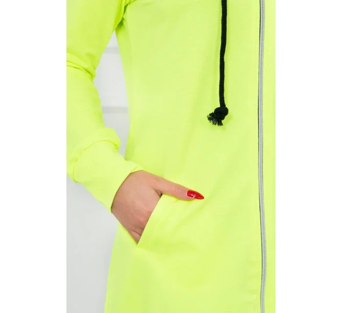 Šaty s kapucňou, mikina žltá neónová