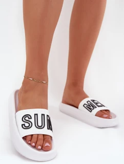 Dámské Pantofle Na Silné Podešvi SUMMER Bílé model 21704122 - VINCEZA