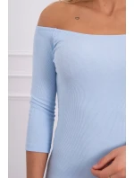 Pruhované vypasované šaty v modrej farbe