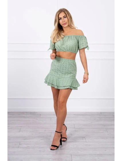 Tmavo mätová vyšívaná sada Tmavo mätová vyšívaná sada