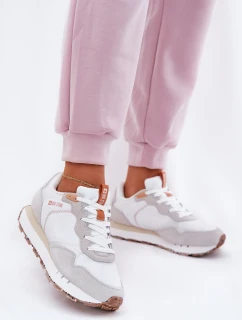 Zamszowe Lekkie Buty Sportowe Damskie Big Star RR274235 HI-POLY SYSTEM Beżowe