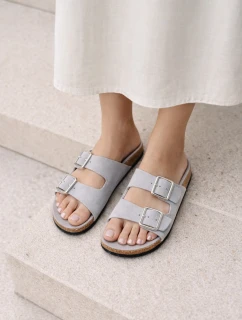 Dámské pantofle s přezkami Modré Oliena