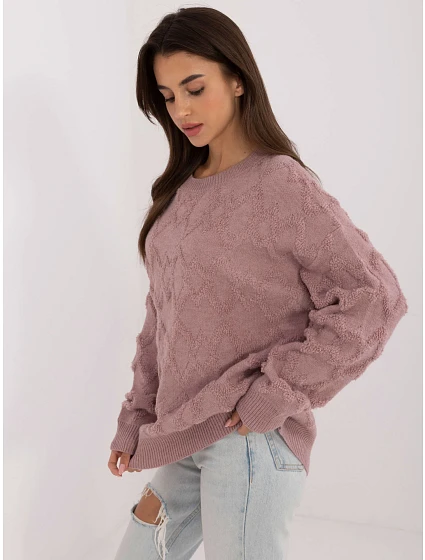 Sweter AT SW model 20470382 jasny fioletowy - FPrice Sweter AT SW model 20470382 jasny fioletowy - FPrice