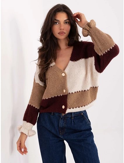 Sweter MI SW model 21370623 bordowy - FPrice Sweter MI SW model 21370623 bordowy - FPrice