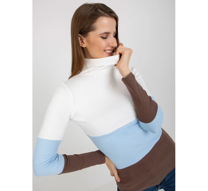 Dámska blúzka RV BZ 8465 1.37P biela a modrá - FPrice Dámska blúzka RV BZ 8465 1.37P biela a modrá - FPrice