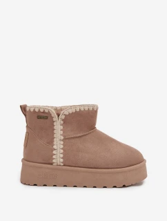 Dámske snežnice na platforme s prešívaním Big Star - béžové