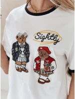 Dámské tričko oversize s výšivkou  bílé Dstreet model 21988831 - FashionStreet