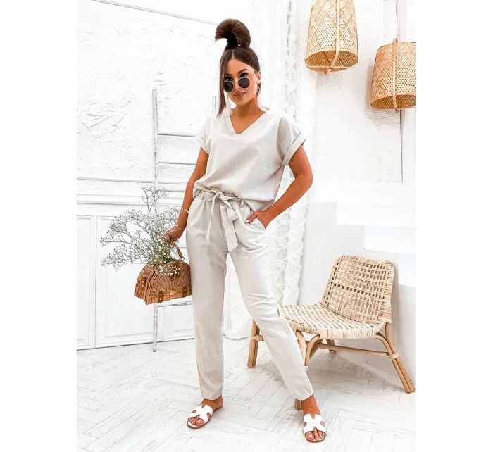 Béžová dámska súprava s bielizňou (751)