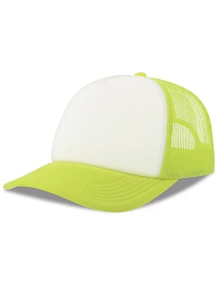Atlantis Headwear Rapper-S 5-panelová truckerová čiapka 33.0262 biela/žltá fluo